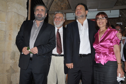 Ο Δήμαρχος Ηρακλείου, ο σκηνοθέτης Γιάννης Σμαραγδής με τη σύζυγο του και ο ηθοποιός Λάκης Λαζόπουλος